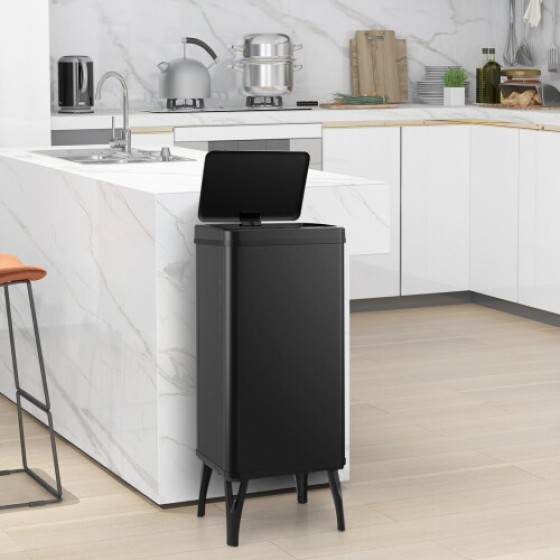 50L Stainless Steel Trash Can with Automatic Sensor